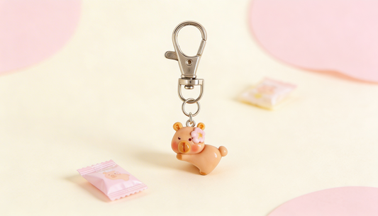 Cute capybara key ring